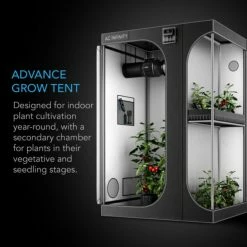 AC Infinity | 2-IN-1 Advanced Grow Tent 4000D Mylar | 5’ X 4’ X 6’8" Tents & Climate