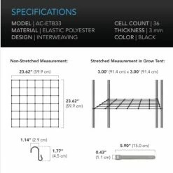 AC Infinity | Grow Tent Trellis Flex Netting | 3' X 3'