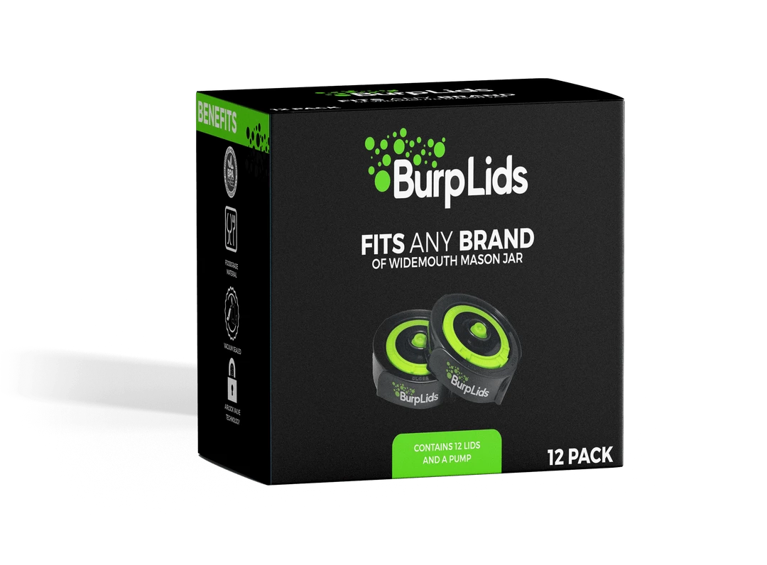 New ❤️ BurpLids Burp Lids 12-Pack | Easy Curing | Fits Wide Mouth Mason Jars Harvest & Essentials 😍 1 BurpLids Burp Lids 12-Pack | Easy Curing | Fits Wide Mouth Mason Jars Harvest & Essentials