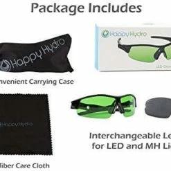 Happy Hydro Your Grow Room LED Grow Room Glasses | UV Blocking | Wrap-Around Style With Microfiber Case