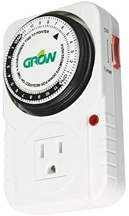 Hot Sale 🛒 Grow1 Your Grow Room 120V Single Outlet Mechanical Timer 🎁 1 Grow1 Your Grow Room 120V Single Outlet Mechanical Timer