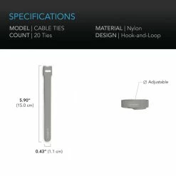 Cheapest ๐ AC Infinity | Hook And Loop Cable Ties | 6", 20 Pcs Planting & Watering โ๏ธ 8 AC Infinity | Hook And Loop Cable Ties | 6