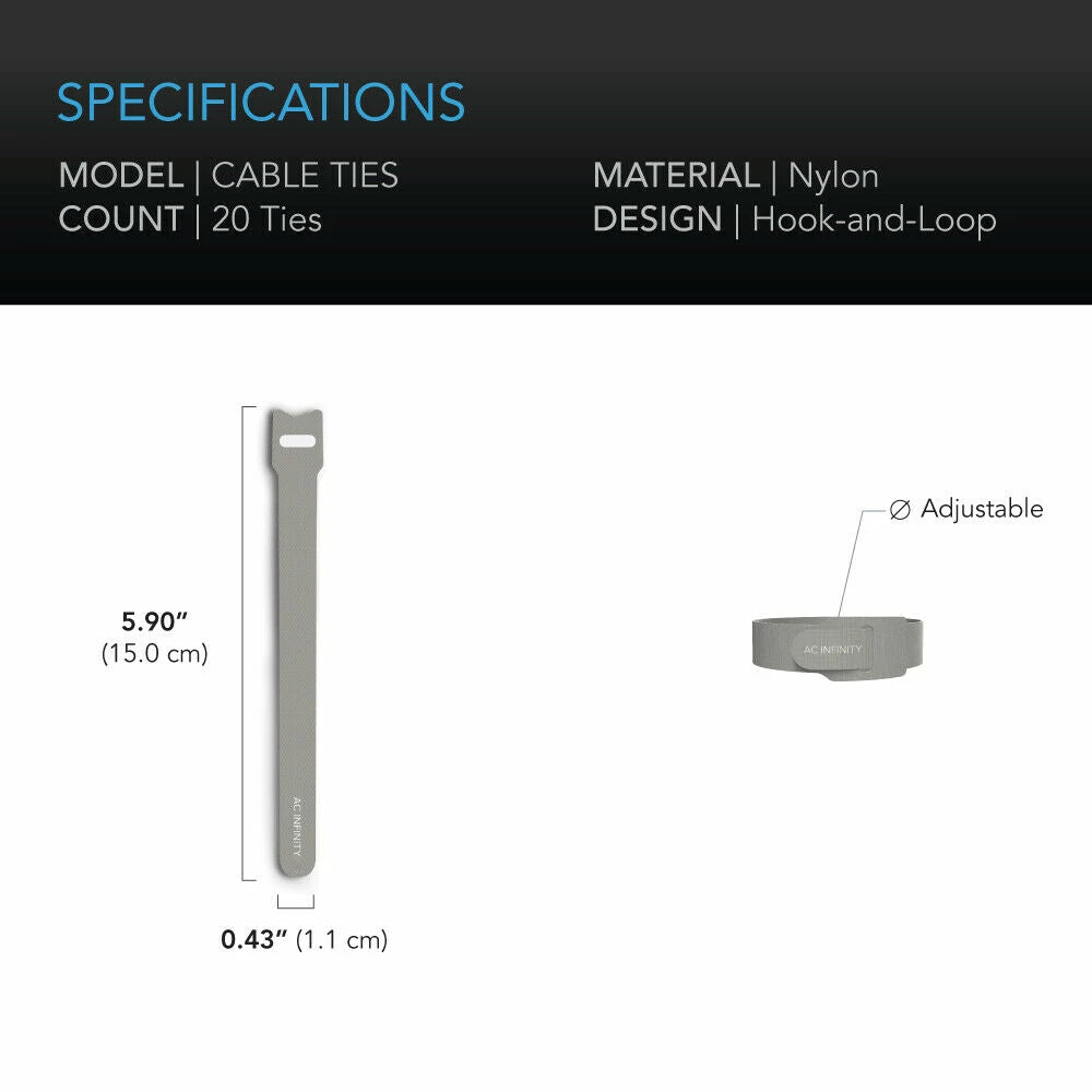 Cheapest ๐ AC Infinity | Hook And Loop Cable Ties | 6", 20 Pcs Planting & Watering โ๏ธ 4 AC Infinity | Hook And Loop Cable Ties | 6", 20 Pcs Planting & Watering