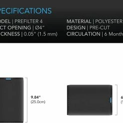 Outlet ⌛ AC Infinity | Pre-Filter Cloth For Inline Carbon Filter | 4-INCH, 2-PACK 👏 8 AC Infinity | Pre-Filter Cloth For Inline Carbon Filter | 4-INCH, 2-PACK