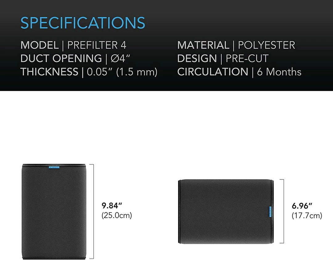Outlet ⌛ AC Infinity | Pre-Filter Cloth For Inline Carbon Filter | 4-INCH, 2-PACK 👏 4 AC Infinity | Pre-Filter Cloth For Inline Carbon Filter | 4-INCH, 2-PACK