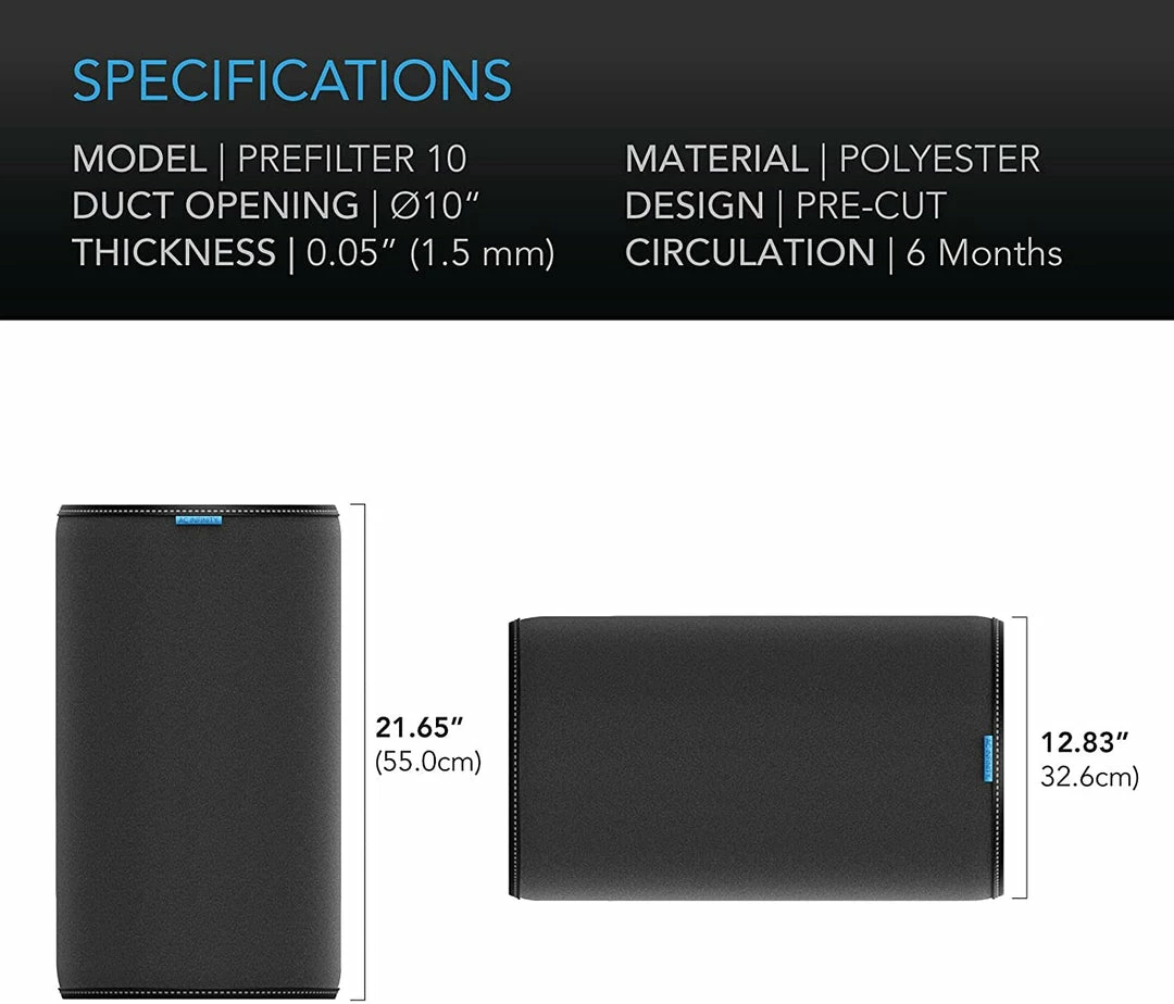 Best Sale 🛒 Ventilation & CO2 AC Infinity | Pre-Filter Cloth For Inline Carbon Filter | 10-INCH, 2-PACK 👏 4 Ventilation & CO2 AC Infinity | Pre-Filter Cloth For Inline Carbon Filter | 10-INCH, 2-PACK