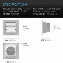 Cheapest 💯 Ventilation & CO2 AC Infinity | Wall Mount Duct Shutter | 6-Inch, White Steel 🔥 7 Ventilation & CO2 AC Infinity | Wall Mount Duct Shutter | 6-Inch, White Steel