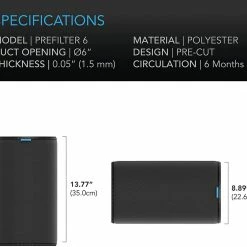 Best Sale π AC Infinity | Pre-Filter Cloth For Inline Carbon Filter | 6-INCH, 2-PACK Ventilation & CO2 π 8 AC Infinity | Pre-Filter Cloth For Inline Carbon Filter | 6-INCH, 2-PACK Ventilation & CO2