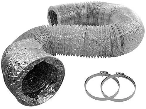 Discount 😉 Happy Hydro 4 Inch Flex Duct 25ft Long Includes 2 Worm Gear Clamps For HVAC, Grow Room, And Greenhouse Ventilation ⌛ 7 Happy Hydro 4 Inch Flex Duct 25ft Long Includes 2 Worm Gear Clamps For HVAC, Grow Room, And Greenhouse Ventilation