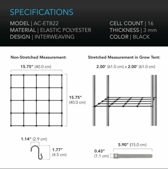 Best deal ๐ AC Infinity | Grow Tent Trellis Flex Netting | 2โ X 2' ๐ 5 AC Infinity | Grow Tent Trellis Flex Netting | 2โ X 2'