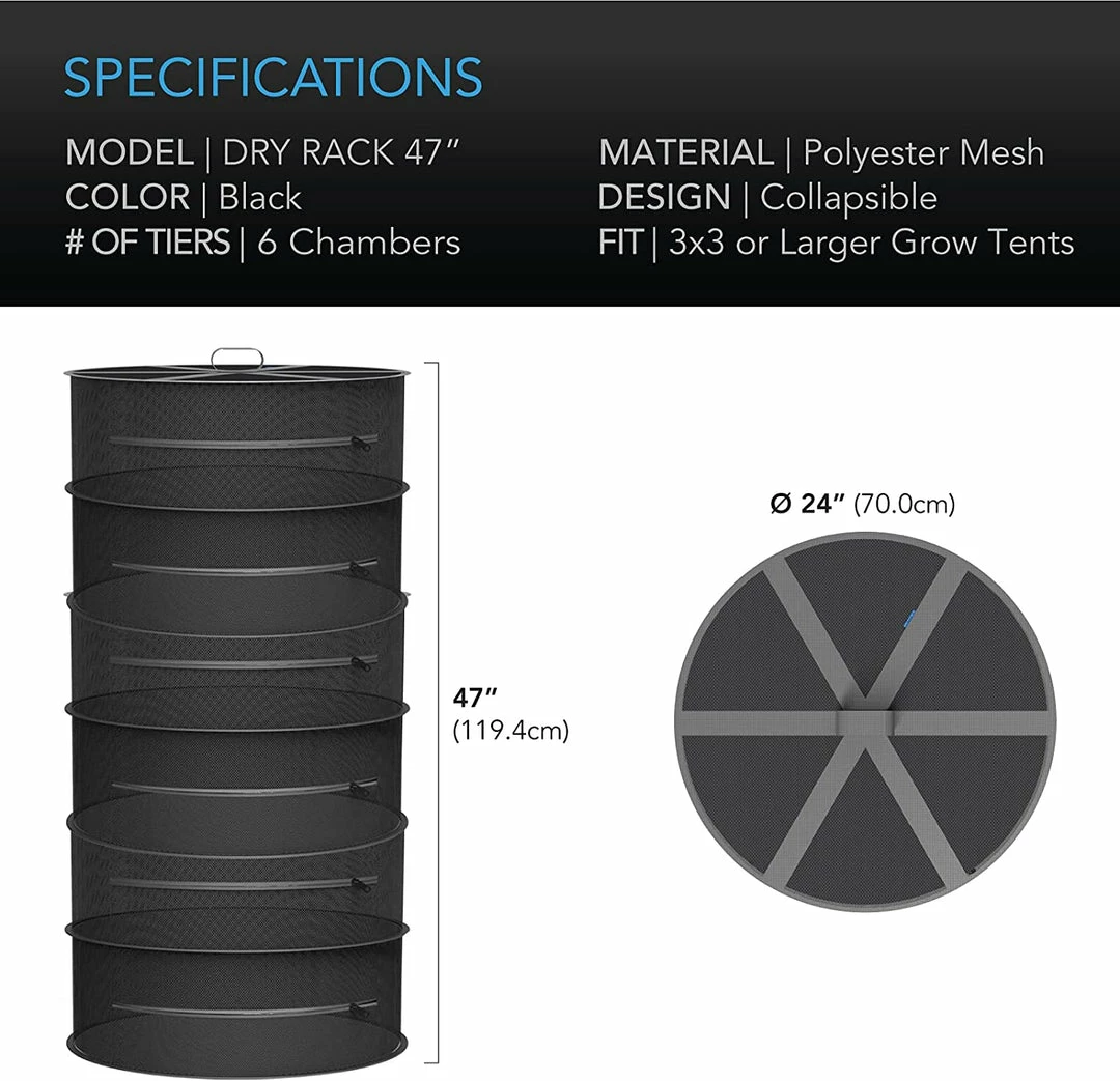 Top 10 โ๏ธ AC Infinity | Hanging Dry Herb Rack | 24 Inch Diameter, Six Tier Harvest & Essentials ๐ 6 AC Infinity | Hanging Dry Herb Rack | 24 Inch Diameter, Six Tier Harvest & Essentials