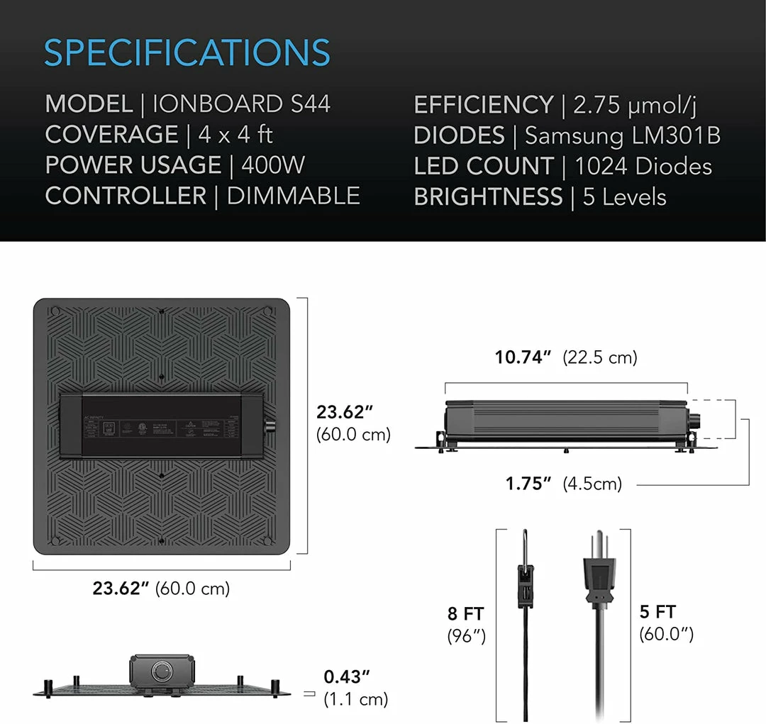 Cheapest ๐ AC Infinity | Ionboard S44 Full Spectrum Grow Light | 400W | 4โ X 4โ Grow Lights ๐งจ 7 AC Infinity | Ionboard S44 Full Spectrum Grow Light | 400W | 4โ X 4โ Grow Lights