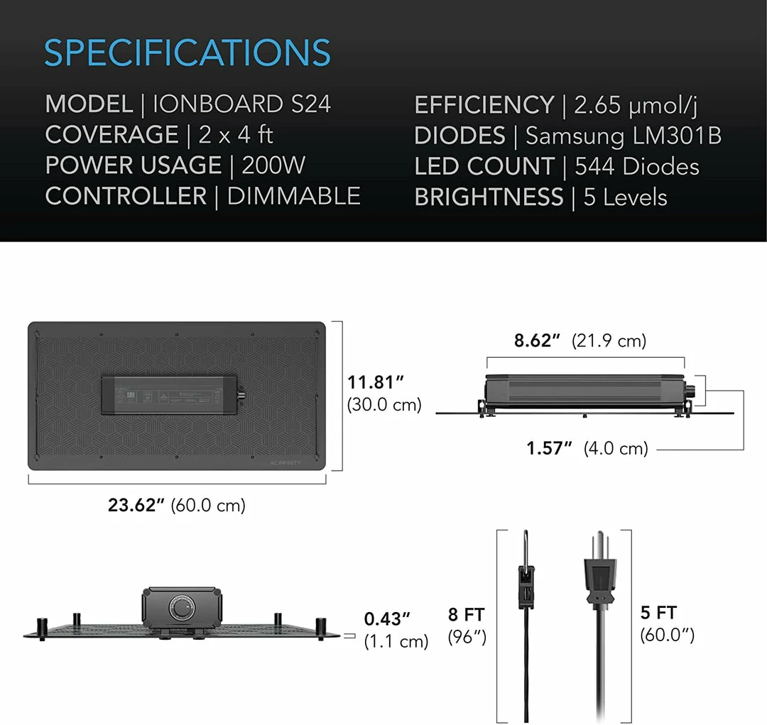 Coupon ๐งจ AC Infinity | Ionboard S24 Full Spectrum Grow Light | 200W | 2โ X 4โ Grow Lights ๐งจ 7 AC Infinity | Ionboard S24 Full Spectrum Grow Light | 200W | 2โ X 4โ Grow Lights