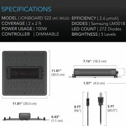 AC Infinity | Ionboard S22 Full Spectrum Grow Light | 100W | 2’ X 2’ Your Grow Room