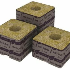 Grodan Delta 6.5 | 4" X 4" X 2.5" Rockwool Blocks | 12 Pack Planting & Watering