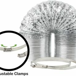 Buy 😉 Happy Hydro 8” X 25’ HVAC Flex Duct Non-Insulated Venting Hose With 2 Worm Gear Clamps For Grow Room And Greenhouses 👍 9 Happy Hydro 8” X 25’ HVAC Flex Duct Non-Insulated Venting Hose With 2 Worm Gear Clamps For Grow Room And Greenhouses