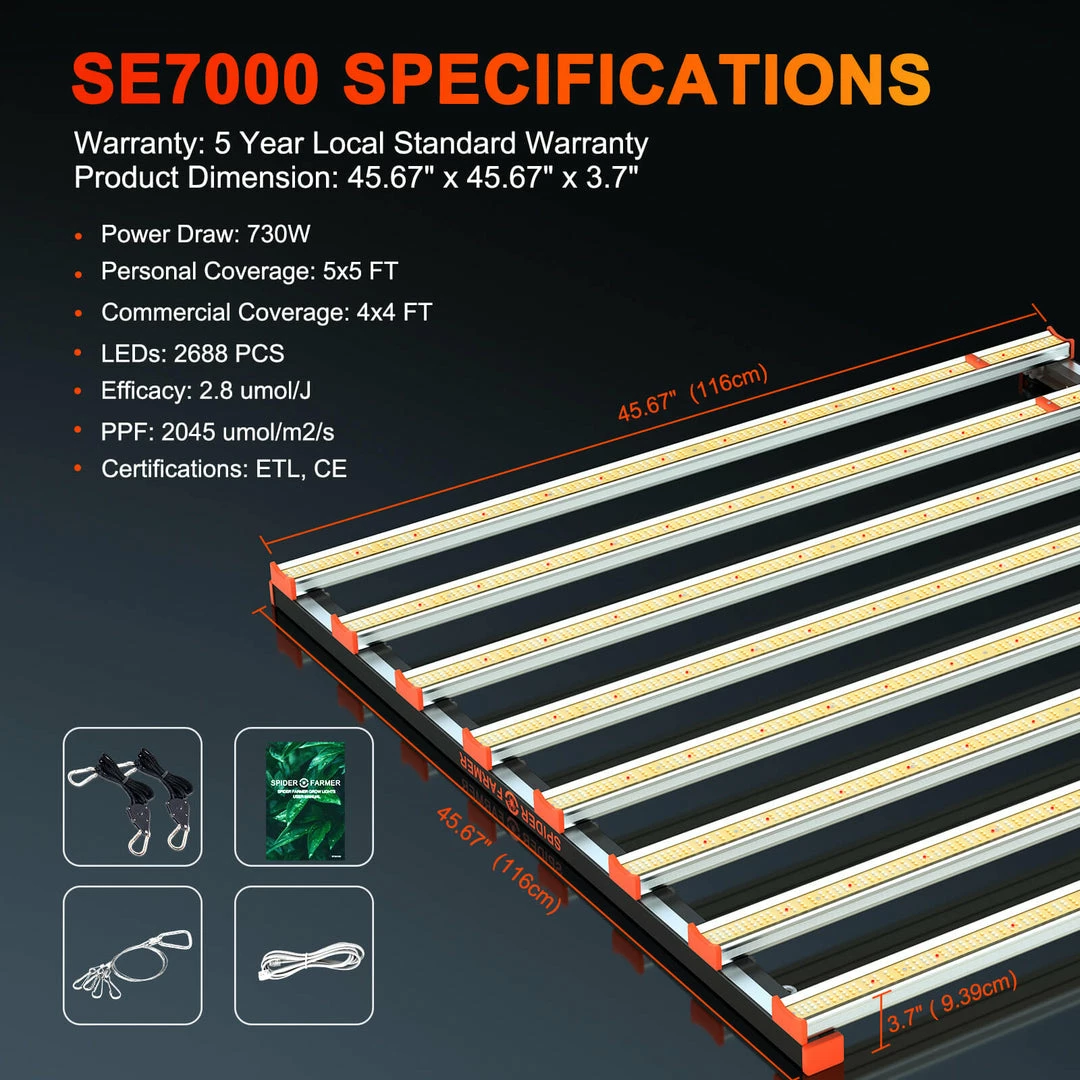 Buy 💯 Grow Lights Spider Farmer® | SE7000 Commercial Grow Light | 730W | 5' X 5' 🔥 8 Grow Lights Spider Farmer® | SE7000 Commercial Grow Light | 730W | 5' X 5'