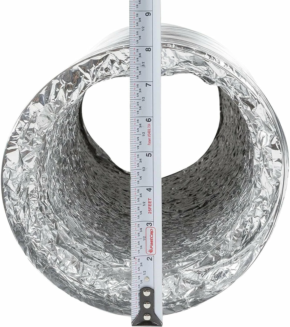 Buy 😉 Happy Hydro 8” X 25’ HVAC Flex Duct Non-Insulated Venting Hose With 2 Worm Gear Clamps For Grow Room And Greenhouses 👍 2 Happy Hydro 8” X 25’ HVAC Flex Duct Non-Insulated Venting Hose With 2 Worm Gear Clamps For Grow Room And Greenhouses