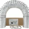 Happy Hydro 4 Inch Flex Duct 25ft Long Includes 2 Worm Gear Clamps For HVAC, Grow Room, And Greenhouse Ventilation