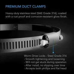 Brand new 🔔 AC Infinity Stainless Steel Duct Clamps, 10-inch, Two Pack ⭐ 6 AC Infinity Stainless Steel Duct Clamps, 10-inch, Two Pack