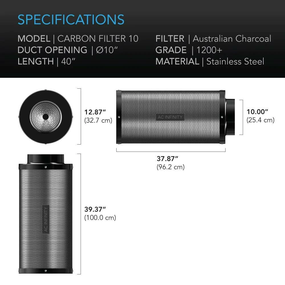 Best deal ✔️ AC Infinity Ventilation & CO2 Duct Carbon Filter, Australian Charcoal, 10-Inch 😀 2 AC Infinity Ventilation & CO2 Duct Carbon Filter, Australian Charcoal, 10-Inch
