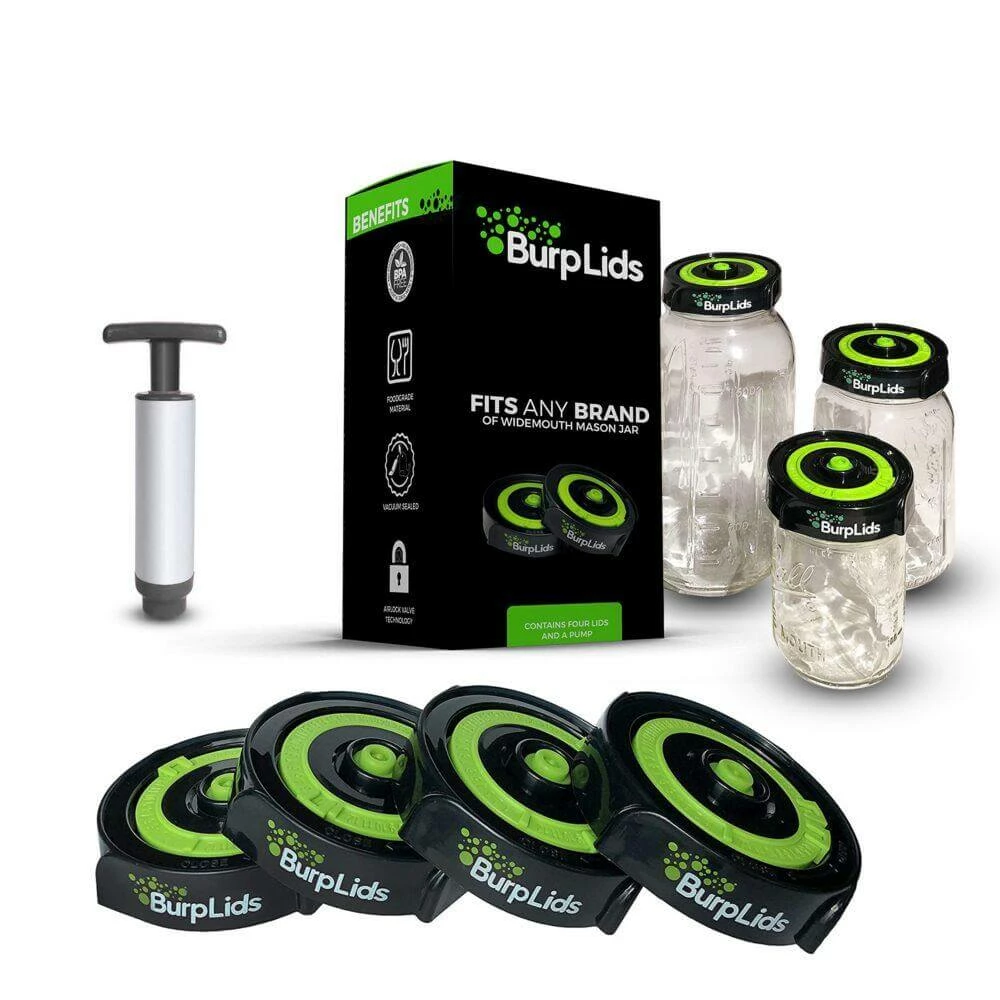 Budget ✔️ BurpLids Harvest & Essentials Burp Lids 4-Pack | Easy Curing | Fits Wide Mouth Mason Jars 👏 2 BurpLids Harvest & Essentials Burp Lids 4-Pack | Easy Curing | Fits Wide Mouth Mason Jars