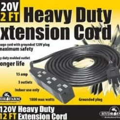 Best deal ✨ HydroFarm 3 Outlet Power Strip / Heavy Duty Extension Cord | 120V | 12' ❤️ 5 HydroFarm 3 Outlet Power Strip / Heavy Duty Extension Cord | 120V | 12'