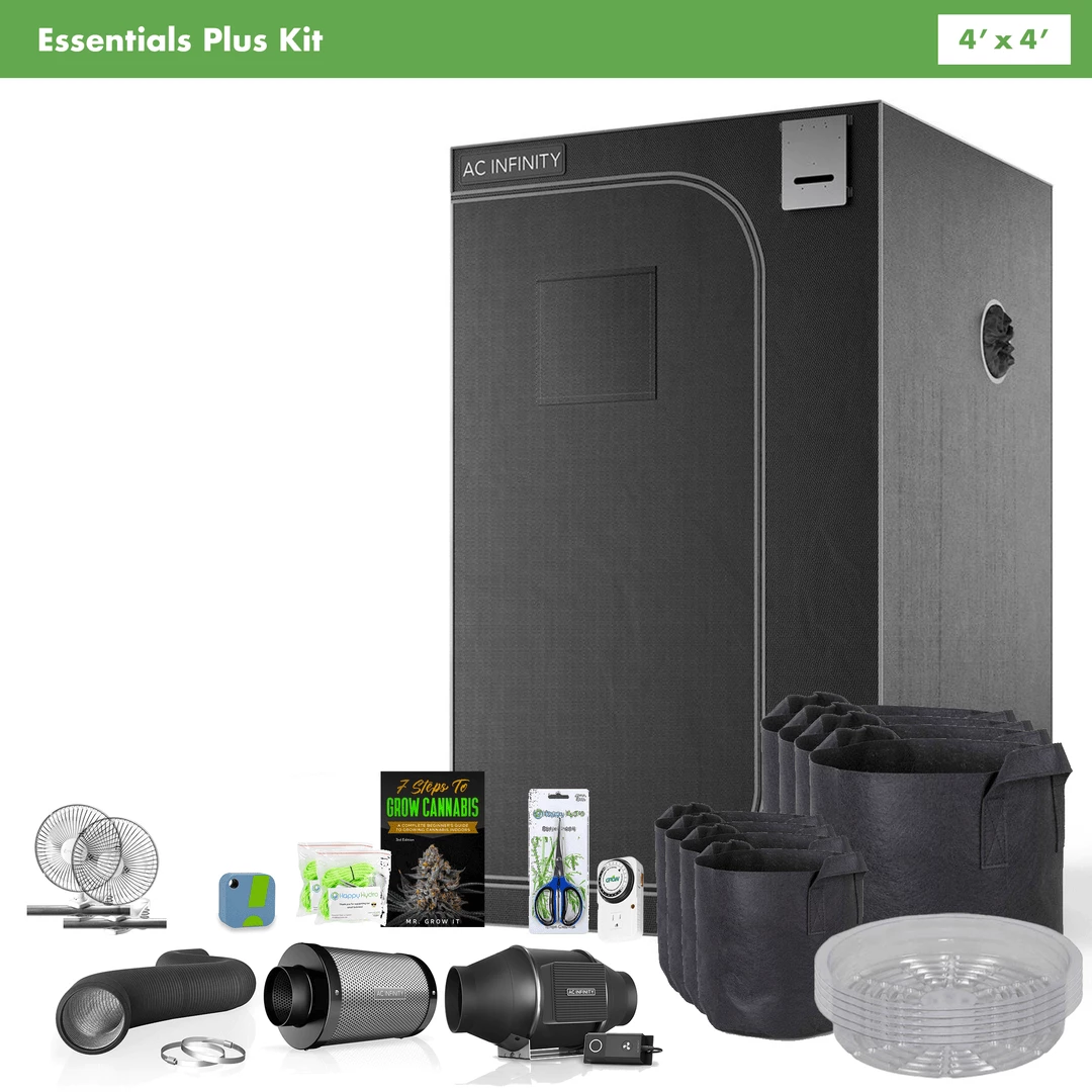 Brand new 🎁 Happy Hydro Grow Tent Kits 'The Essentials Plus' | AC Infinity Tent & 6" Ventilation | 4' X 4' ✨ 1 Happy Hydro Grow Tent Kits 'The Essentials Plus' | AC Infinity Tent & 6" Ventilation | 4' X 4'