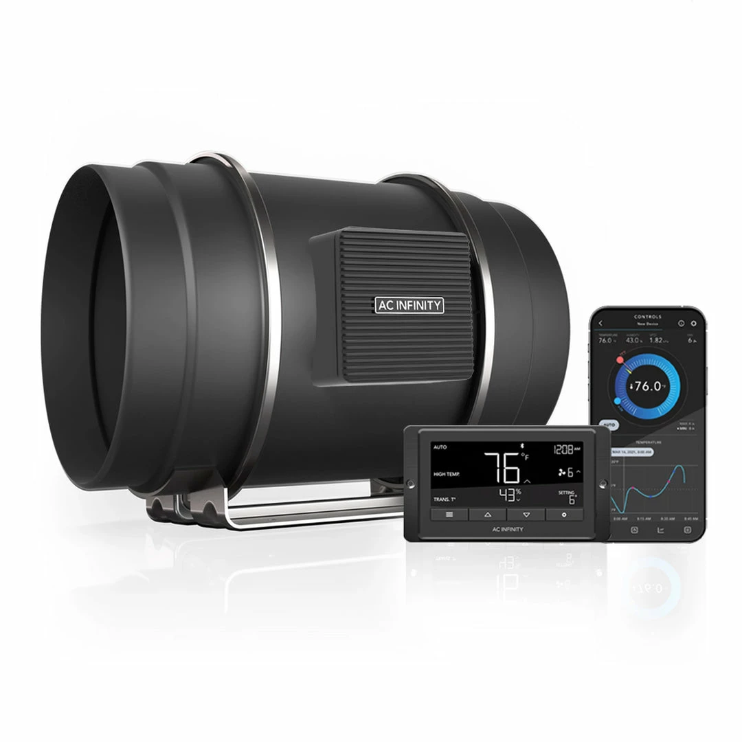 Best Pirce 🤩 AC Infinity Cloudline T8 Inline Duct Fan W/ LCD Temp & Humidity Controller – 8 Inch 😍 1 AC Infinity Cloudline T8 Inline Duct Fan W/ LCD Temp & Humidity Controller – 8 Inch