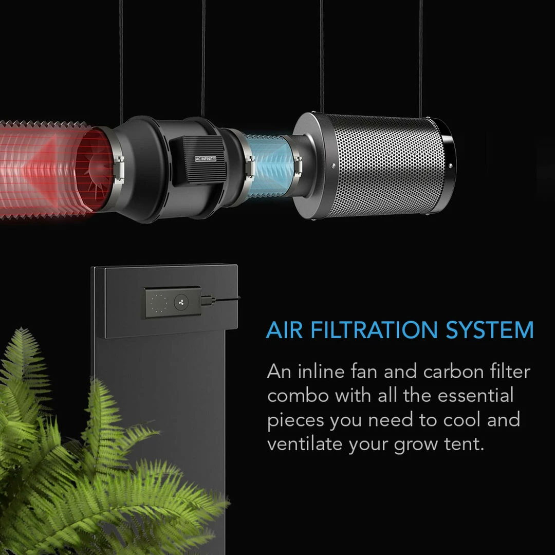 Hot Sale 👍 Your Grow Room AC Infinity | Air Filtration Kit | Cloudline Lite Inline Fan, Carbon Filter, Ducting | 4-Inch 🎁 2 Your Grow Room AC Infinity | Air Filtration Kit | Cloudline Lite Inline Fan, Carbon Filter, Ducting | 4-Inch