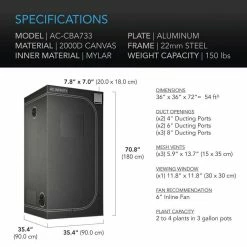 AC Infinity CLOUDLAB 733 Grow Tent | 3' X 3'