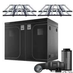 Happy Hydro 'The Essentials' Grow Kit | ROI-E680S LED Light | AC Infinity Tent & Ventilation | 8โ X 8โ