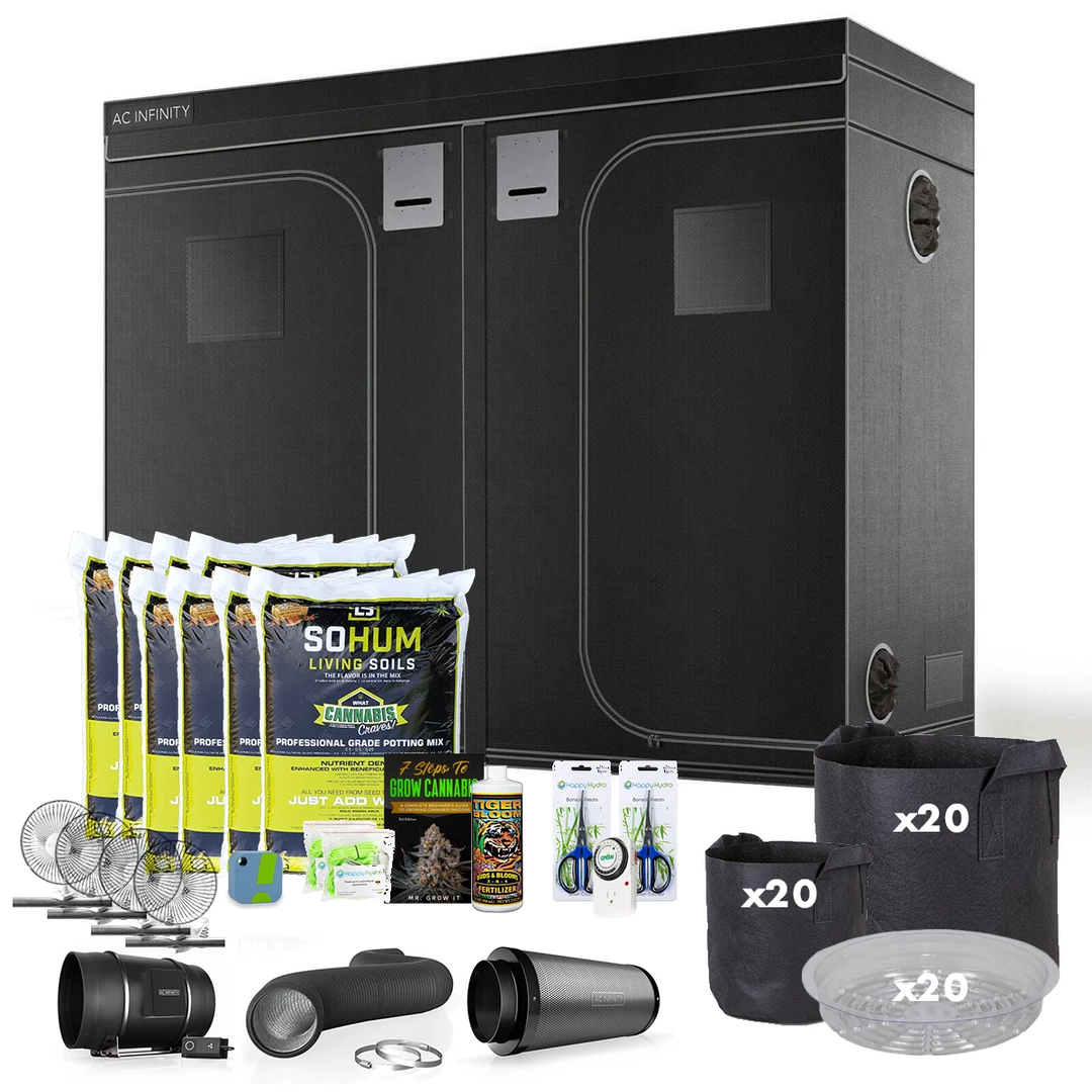 Hot Sale 🔥 Happy Hydro Grow Tent Kits Beginner Grow Tent Kit | Without The Light | 8’ X 8’ 🛒 1 Happy Hydro Grow Tent Kits Beginner Grow Tent Kit | Without The Light | 8’ X 8’