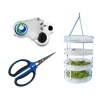 Harvest & Essentials Happy Hydro | 4-Tier Drying Rack Bundle | Trimming Scissors | 30x/60x LED Loupe