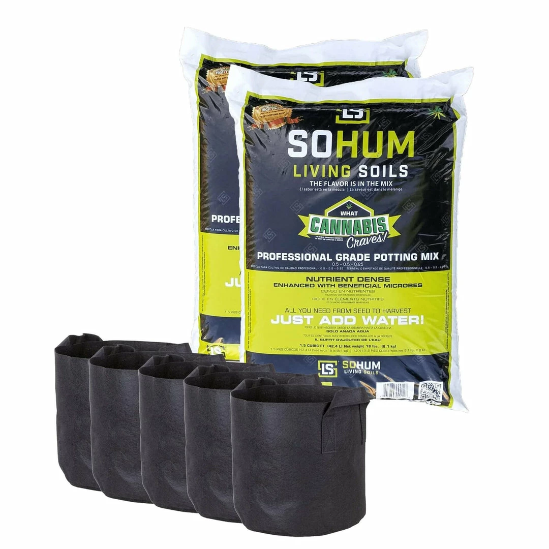 Best Sale 🎉 Planting & Watering Sohum Living Soil (2 Bags X1.5CF) & 5-Gallon Fabric Pots (5) 🔔 1 Planting & Watering Sohum Living Soil (2 Bags X1.5CF) & 5-Gallon Fabric Pots (5)