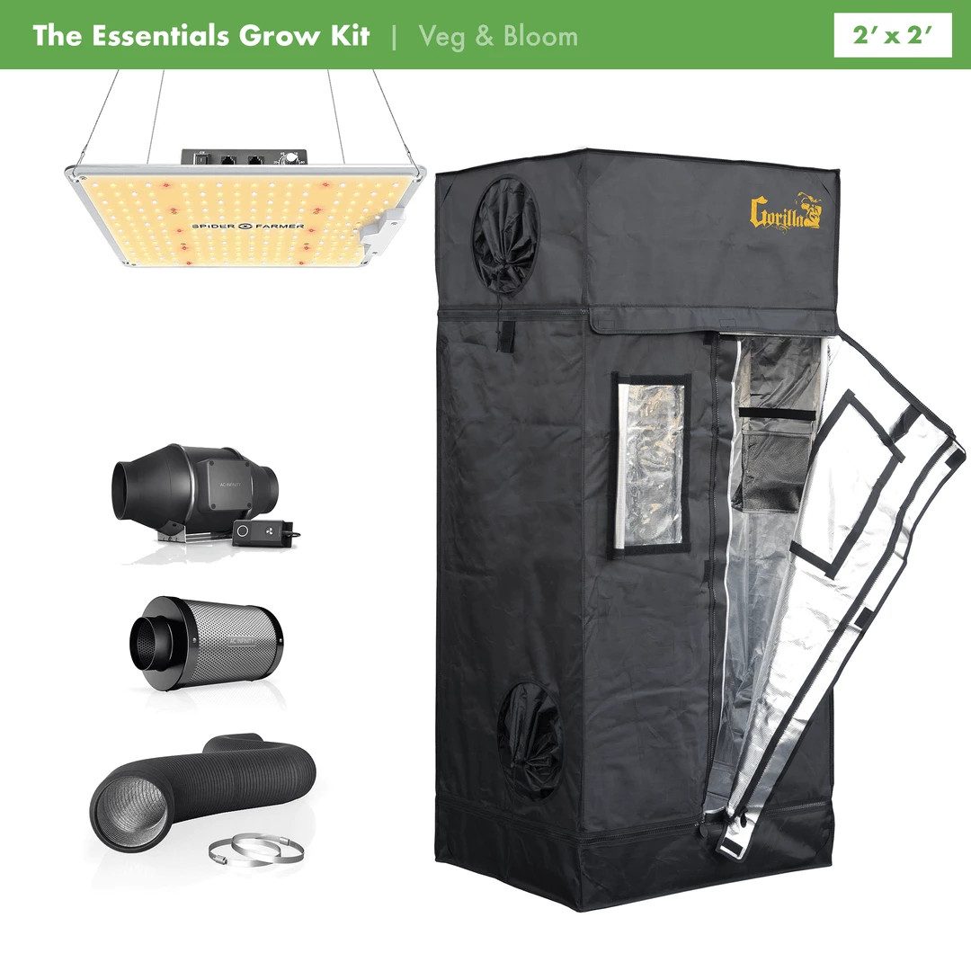 Buy ✔️ Happy Hydro 'The Essentials' Grow Kit | Spider Farmer LED | Gorilla Grow Tent | AC Infinity Ventilation | 2’ X 2.5’ Grow Tent Kits 😀 1 Happy Hydro 'The Essentials' Grow Kit | Spider Farmer LED | Gorilla Grow Tent | AC Infinity Ventilation | 2’ X 2.5’ Grow Tent Kits