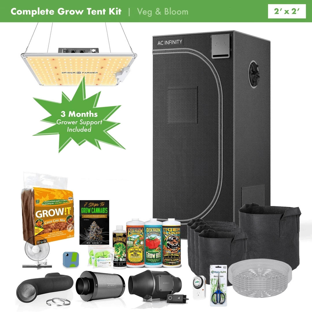 Promo ❤️ Happy Hydro Beginner Complete Coco Grow Tent Kit | Spider Farmer LED | 2’ X 2’ Grow Tent Kits 🤩 1 Happy Hydro Beginner Complete Coco Grow Tent Kit | Spider Farmer LED | 2’ X 2’ Grow Tent Kits