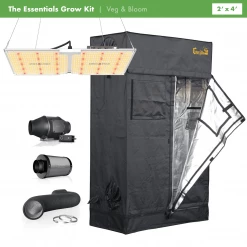 Happy Hydro 'The Essentials' Grow Kit | Spider Farmer LED | Gorilla Grow Tent | AC Infinity Ventilation | 2’ X 4’ Grow Tent Kits