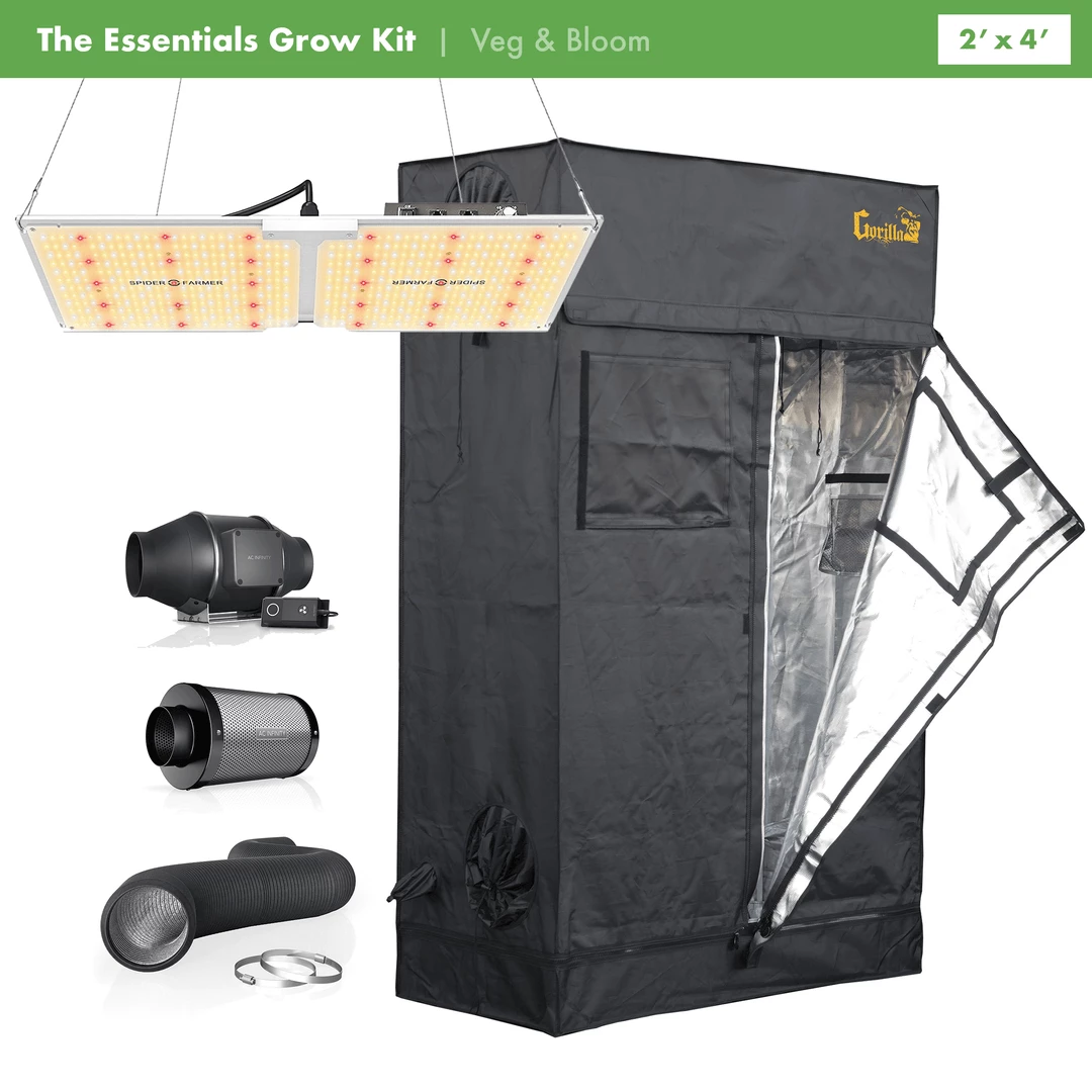 Wholesale 🌟 Happy Hydro 'The Essentials' Grow Kit | Spider Farmer LED | Gorilla Grow Tent | AC Infinity Ventilation | 2’ X 4’ Grow Tent Kits ⭐ 1 Happy Hydro 'The Essentials' Grow Kit | Spider Farmer LED | Gorilla Grow Tent | AC Infinity Ventilation | 2’ X 4’ Grow Tent Kits