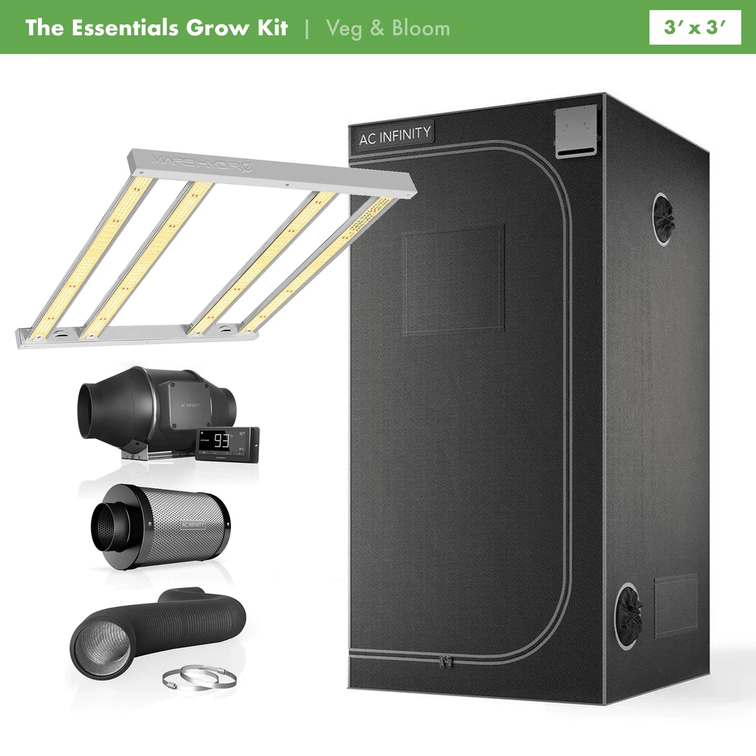 Best Pirce 👏 Happy Hydro 'The Essentials' Grow Kit | Mars FC 3000 LED Light | AC Infinity Tent & Ventilation | 3’ X 3’ 🤩 1 Happy Hydro 'The Essentials' Grow Kit | Mars FC 3000 LED Light | AC Infinity Tent & Ventilation | 3’ X 3’