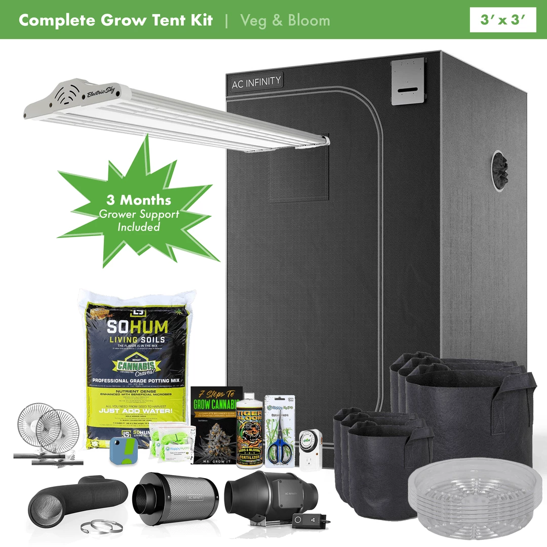 Outlet 👏 Happy Hydro Beginner Complete Grow Tent Kit | Electric Sky ES-300 V3 LED | 3’ X 3’ ⌛ 1 Happy Hydro Beginner Complete Grow Tent Kit | Electric Sky ES-300 V3 LED | 3’ X 3’