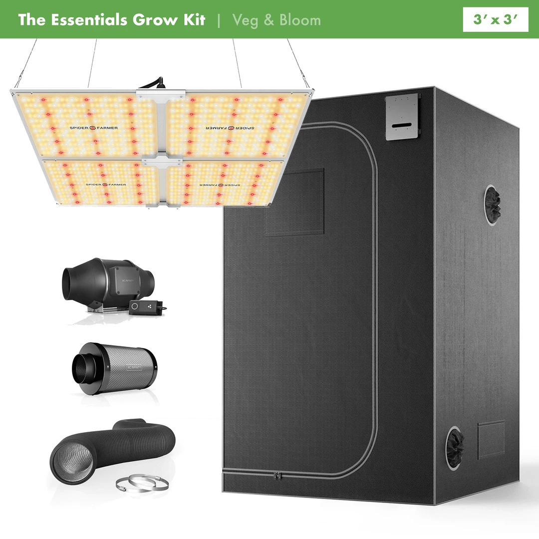 Buy π Happy Hydro Grow Tent Kits 'The Essentials' Grow Kit | Spider Farmer LED | AC Infinity Tent & Ventilation | 3β X 3β π₯ 1 Happy Hydro Grow Tent Kits 'The Essentials' Grow Kit | Spider Farmer LED | AC Infinity Tent & Ventilation | 3β X 3β