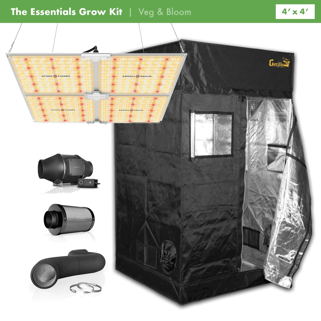 Buy ๐ Happy Hydro 'The Essentials' Grow Kit | Spider Farmer LED | Gorilla Grow Tent | AC Infinity Ventilation | 4โ X 4โ โ๏ธ 1 Happy Hydro 'The Essentials' Grow Kit | Spider Farmer LED | Gorilla Grow Tent | AC Infinity Ventilation | 4โ X 4โ