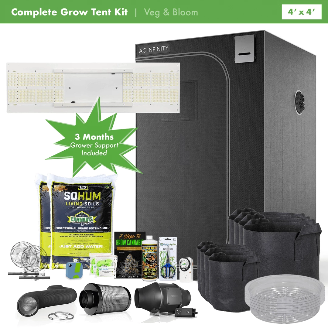 Budget 🔥 Happy Hydro Beginner Complete Grow Tent Kit | HLG 350R LED | 4’ X 4’ 🔔 1 Happy Hydro Beginner Complete Grow Tent Kit | HLG 350R LED | 4’ X 4’