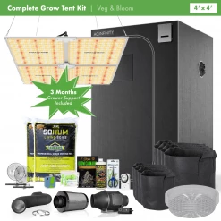 Happy Hydro Grow Tent Kits Beginner Complete Grow Tent Kit | Spider Farmer LED | 4’ X 4’