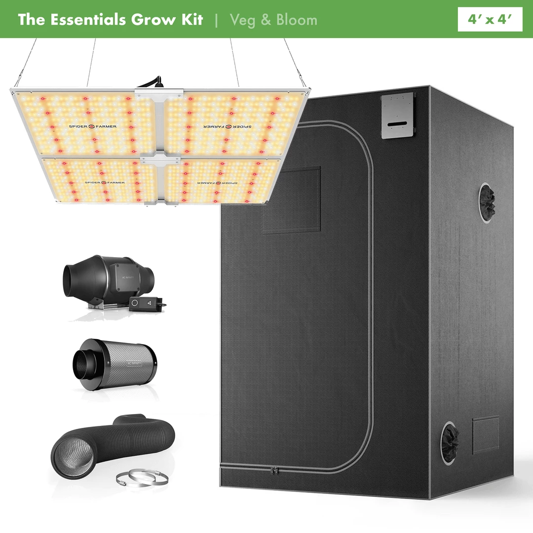 Wholesale ⭐ Happy Hydro 'The Essentials' Grow Kit | Spider Farmer LED | AC Infinity Tent & Ventilation | 4’ X 4’ Grow Tent Kits 💯 1 Happy Hydro 'The Essentials' Grow Kit | Spider Farmer LED | AC Infinity Tent & Ventilation | 4’ X 4’ Grow Tent Kits