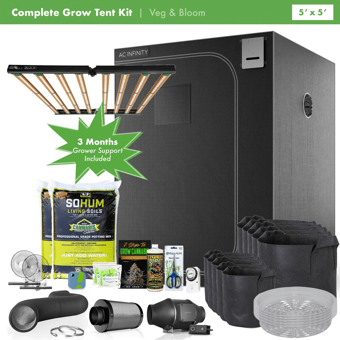 Outlet 😀 Happy Hydro Beginner Complete Grow Tent Kit | Grower's Choice ROI-E720 LED | 5’ X 5’ 👍 1 Happy Hydro Beginner Complete Grow Tent Kit | Grower's Choice ROI-E720 LED | 5’ X 5’