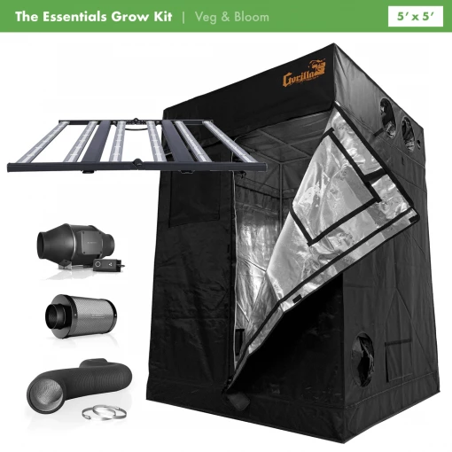 Happy Hydro 'The Essentials' Grow Kit | Grower's Choice ROI-E680S LED | Gorilla Grow Tent | AC Infinity Ventilation | 5’ X 5’ Grow Tent Kits