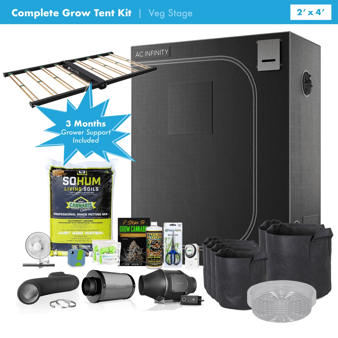 Flash Sale 😀 Happy Hydro Beginner Complete Veg Grow Tent Kit | Grower's Choice ROI-E200 LED | 2’ X 4’ 🔔 1 Happy Hydro Beginner Complete Veg Grow Tent Kit | Grower's Choice ROI-E200 LED | 2’ X 4’